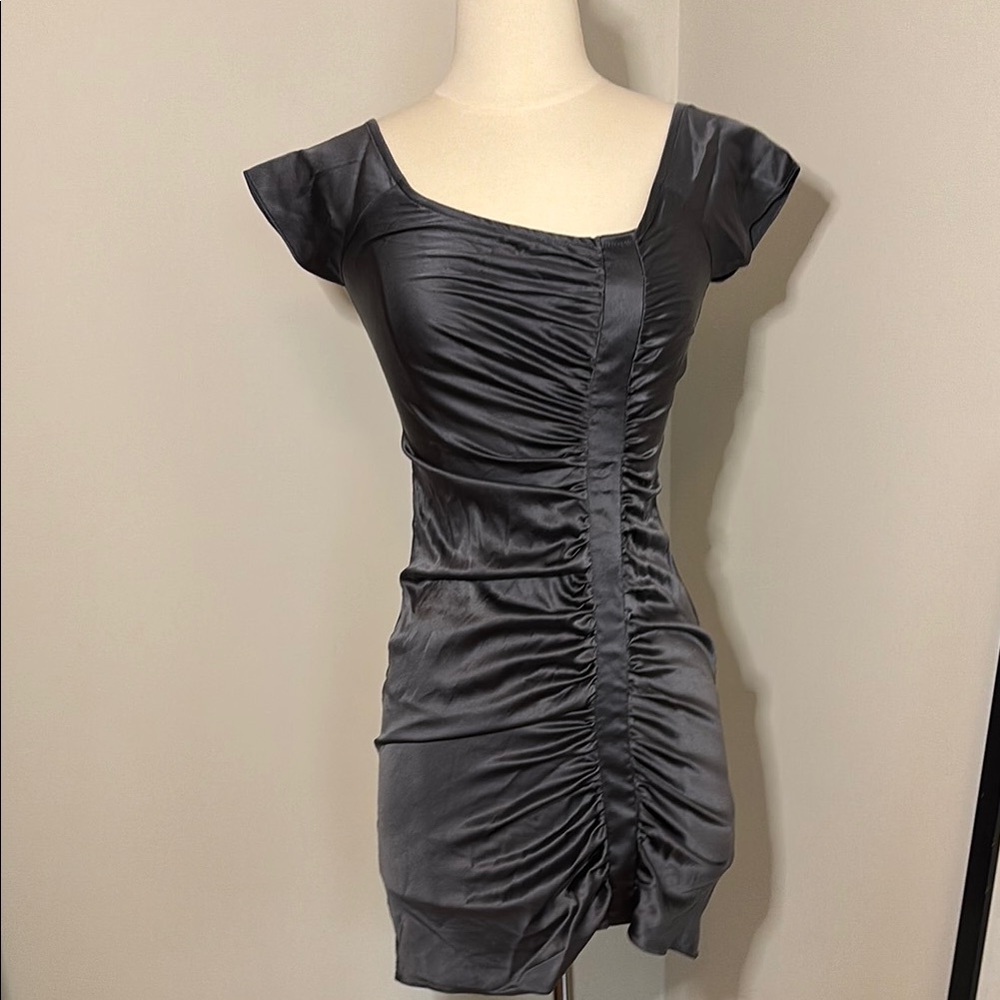 Elegant Black Ruched Dress